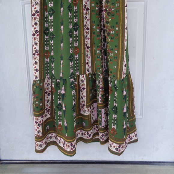 Relist 7/21❌ Altar’d State boho bell sleeve print long dress cottagecore retro S - Picture 7 of 15